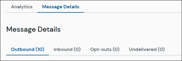 Message details tab