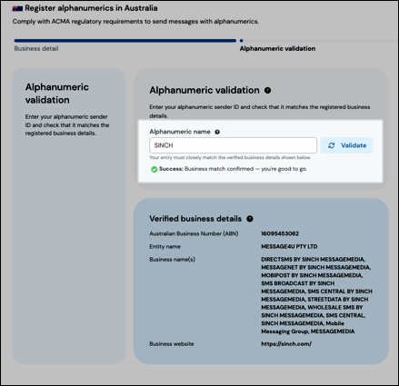 Validate button