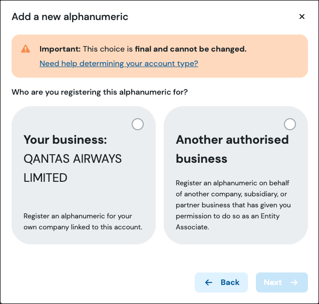 Add new alphanumeric.